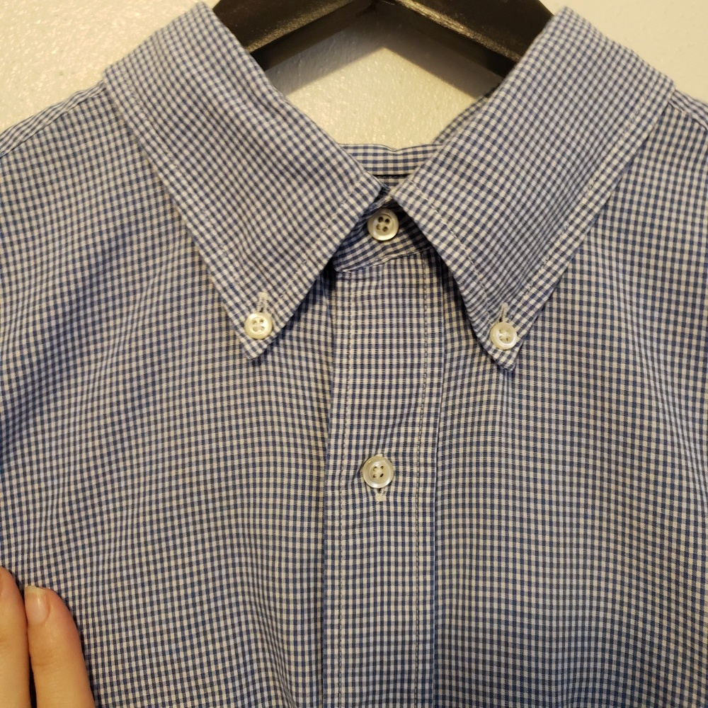 Brooks Brothers Blue Checkered Button Up XL